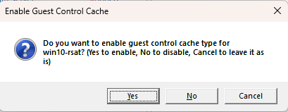 Change Guest Control Cache Type